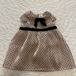 Carter's Tan Polka Dot Dress with Black Bow